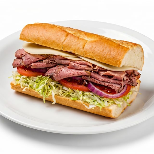Roast Beef Club Sandwich.