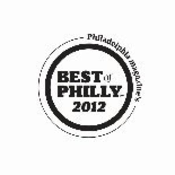 Black and white circular logo: "BEST of PHILLY 2012" from Philadelphia Magazine.